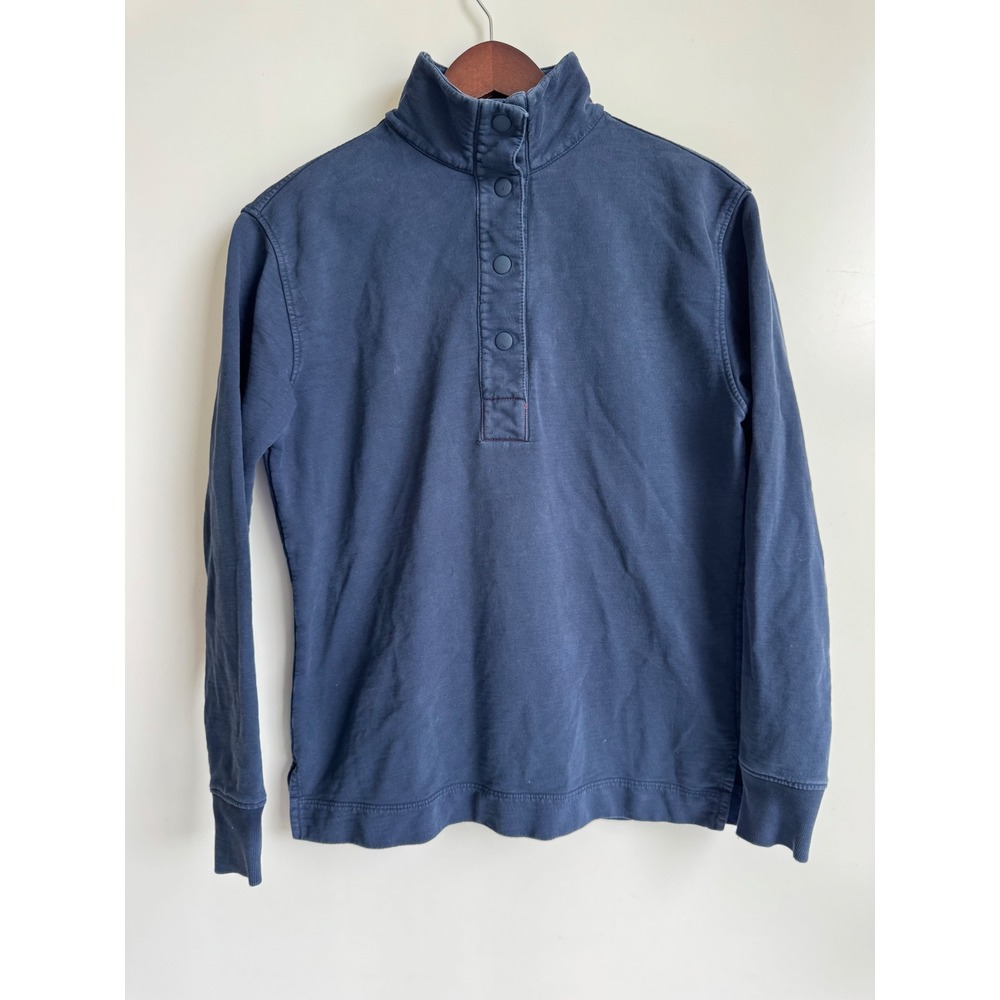 Renwick Navy Blue 100% Cotton Quarter Snap Mock Neck Pullover Sweatshirt XS Golf